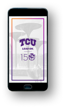 TCU150 wallpaper design on simulated device screens